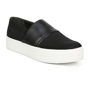 Vince Platform Knit Black Slip On Sneaker